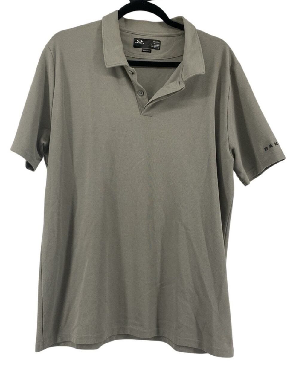Oakley Polo Mens XL Gray Hydrolix Regular Fit Golf Performance Shirt Activewear